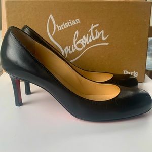Christian Louboutin Black Simple Shoes 70 Kid Pumps 5.5 Like New